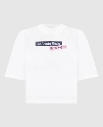 Белая футболка с принтом логотипа