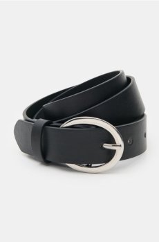 Ремінь зі штучної шкіри - чорний