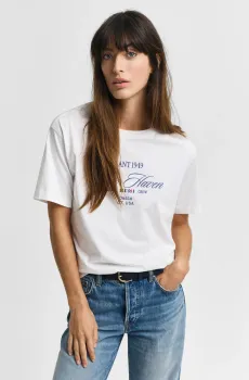 Женская белая футболка GRAPHIC SS Белый XS Gant 4200594