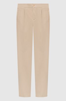 Бежевые брюки с шелком