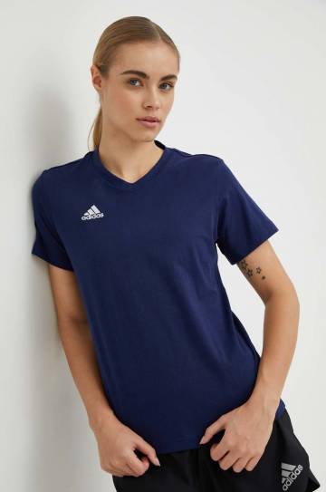 Хлопковая футболка adidas Performance цвет синий Хлопковая футболка adidas Performance цвет синий
