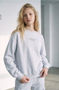 Свішот crewneck з принтом - сірий