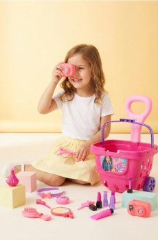 Іграшка – Кошик для покупок з аксесуарами - рожевий