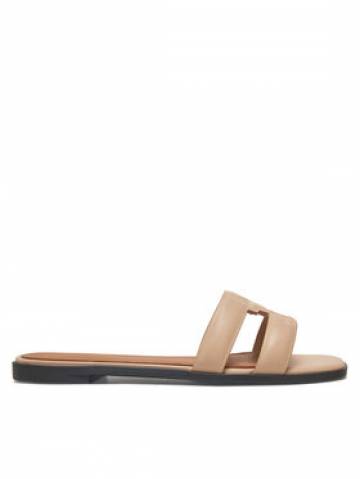 Tommy Hilfiger Шльопанці Th Logo Strap Mule FW0FW08671 Бежевий