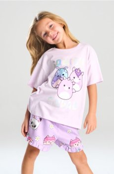Бавовняна футболка з принтом Squishmallows - Фіолетовий