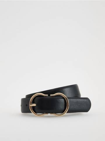 Reserved - Ремінь зі штучної шкіри - чорний - 052FD-99X