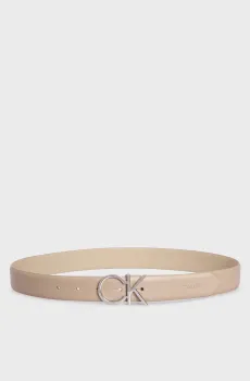 Женский бежевый кожаный ремень Бежевый 90 Calvin Klein K60K610157