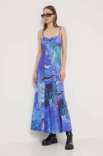 Платье Desigual BLEU LACROIX цвет фиолетовый maxi расклешённое 24SWVW80 Платье Desigual BLEU LACROIX цвет фиолетовый maxi расклешённое 24SWVW80