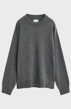 Женский серый шерстяной джемпер SUPERFINE Серый S Gant 4805352