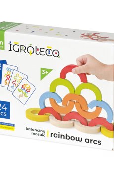 Деревянная игрушка-балансир Igroteco Радужные дуги, от 3 лет, 24 детали, 22*17*5.5 см (900507)
