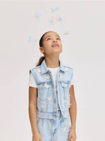 Reserved - GIRLS` VEST - синій - 753CV-05J Reserved - GIRLS` VEST - синій - 753CV-05J
