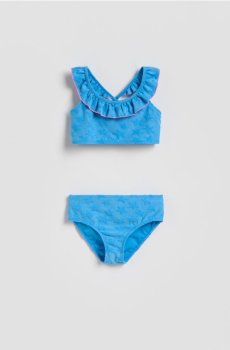 Reserved - Роздільний купальник з рюшами - синій - 300IY-55X