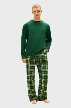 Мужская зеленая пижама (лонгслив, брюки) RELAXED Разноцветный L Tommy Hilfiger UM0UM03657