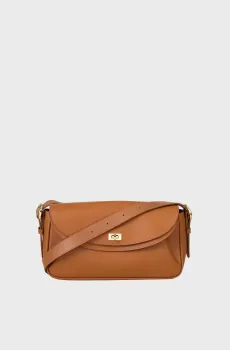 Женская рыжая кожаная сумка Mambo Рыжий ONESIZE Sandro SFASA01546_Camel