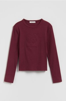 Reserved - Футболка з рельєфною аплікацією - буряковий - 838HT-83X