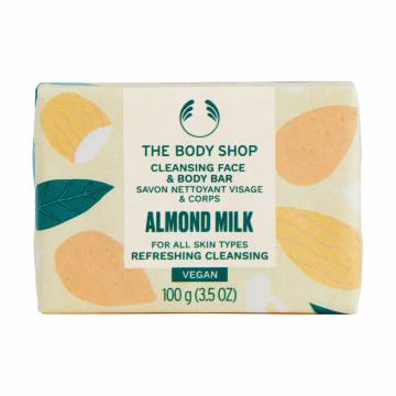 Мыло для лица и тела The Body Shop Almond Milk Cleansing Face & Body Bar Миндальное молочко, 100 г