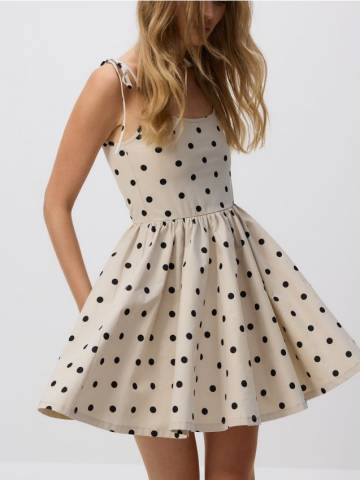 Reserved - Сукня в горошок - бежевий - 924GA-08X Reserved - Сукня в горошок - бежевий - 924GA-08X