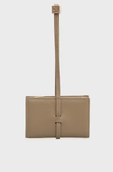 Женский бежевый кожаный кошелек EMBLEM Бежевый ONESIZE Calvin Klein LV04F1130G