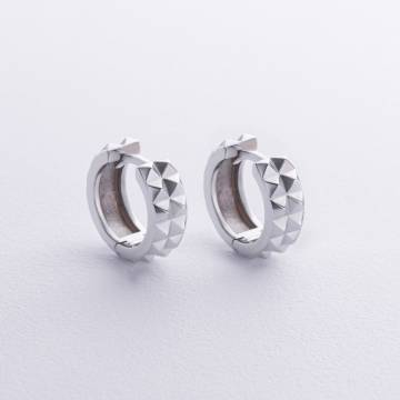 Серьги - кольца "Monica" в белом золоте с08854 Серьги - кольца "Monica" в белом золоте с08854