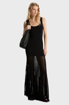 Женское черное платье SCOOP NK SHEER Черный M Michael Kors MF482LFBFD