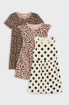 Бавовняні трикотаżні сукні 3 шт. - різнобарвний