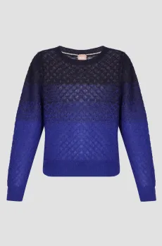 Женский синий шерстяной джемпер Синий XS BOSS 50502700;974