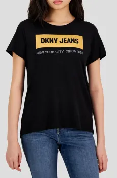 Женская черная футболка Черный XS DKNY E23FCDNA