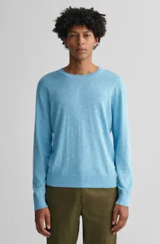 Мужской голубой льняной джемпер Голубой M Gant 8050156