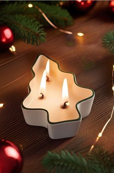 Ароматична свічка зі святковим мотивом Sugar Pine - білий