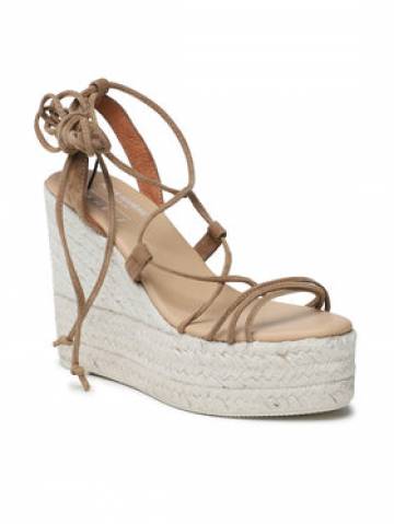 Manebi Еспадрильї Soft Suede Lace-Up Wedge Espadrilles L 8.7 WA Коричневий Manebi Еспадрильї Soft Suede Lace-Up Wedge Espadrilles L 8.7 WA Коричневий