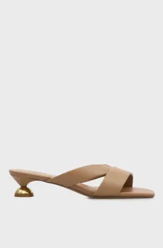 Женские бежевые кожаные мюли Regina Бежевый 36 PRPY PRSLT1289W