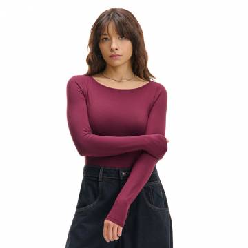 Cropp - Боді з довгим рукавом - темно-бордовий Cropp - Боді з довгим рукавом - темно-бордовий