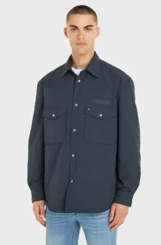 Мужская темно-синяя рубашка-пальто NYLON OVERSHIRT Синий XXL Tommy Hilfiger MW0MW33766