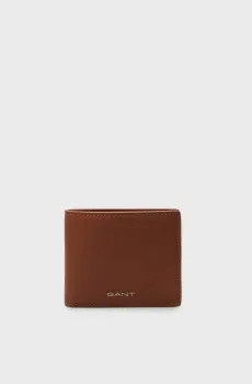 Мужской рыжий кожаный кошелек LEATHER BIFOLD WALLET Рыжий ONESIZE Gant 9970066