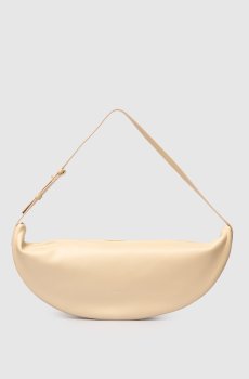 Бежевая кожаная сумка-хобо Volta Sand