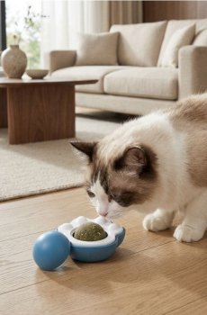 Іграшка для кота з двома кульками з котячої м’яти - блакитний