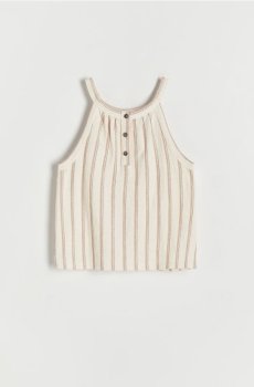 Reserved - Топ на тонких бретельках - бежевий - 5066S-08X