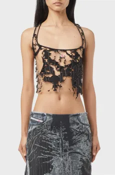 Женский черный топ T-BILS-DEV Черный S Diesel A14647 0ANAW