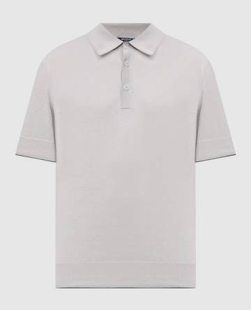 Серое поло с шелком