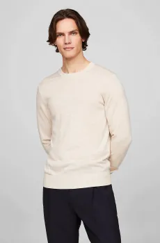 Мужской бежевый шерстяной джемпер DC FINE GAUGE MERINO CREW NK Бежевый L Tommy Hilfiger MW0MW33128