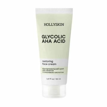 Восстанавливающий крем для лица Hollyskin Glycolic AHA Acid Face Cream с гликолевой кислотой, 50 мл