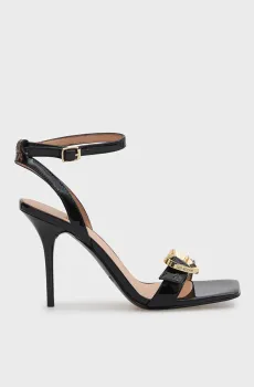 Женские черные кожаные босоножки Черный 37 Love Moschino JA16089G1OIH0000