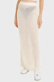 Женская белая юбка TJW  OPEN STITCH MAXI Белый XS Tommy Jeans DW0DW17878