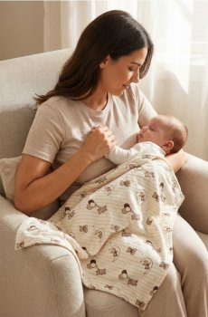 Плед з принтом - білий