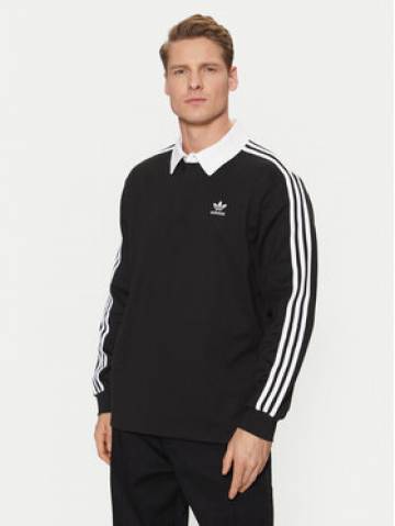 adidas Поло adicolor Rugby IZ4806 Чорний Regular Fit adidas Поло adicolor Rugby IZ4806 Чорний Regular Fit
