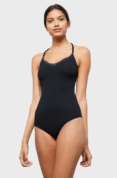 Женское черное боди FLAURE Черный L Etam 6509122