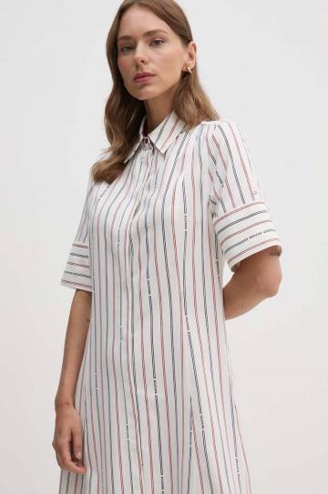 Платье Tommy Hilfiger цвет бежевый midi расклешённое WW0WW42317 Платье Tommy Hilfiger цвет бежевый midi расклешённое WW0WW42317