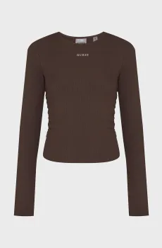 Женский коричневый лонгслив Коричневый S Guess V6RP08.KD932;A10K
