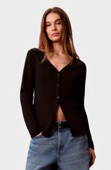 Женский черный кардиган BABY RIB BUTTON Черный L Calvin Klein LV047G207G