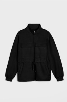 Кофта на блискавці зі стійкою з додаванням віскози «soft touch» - чорний